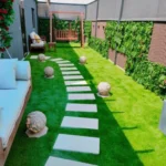 Custom-cut artificial grass installation options.
