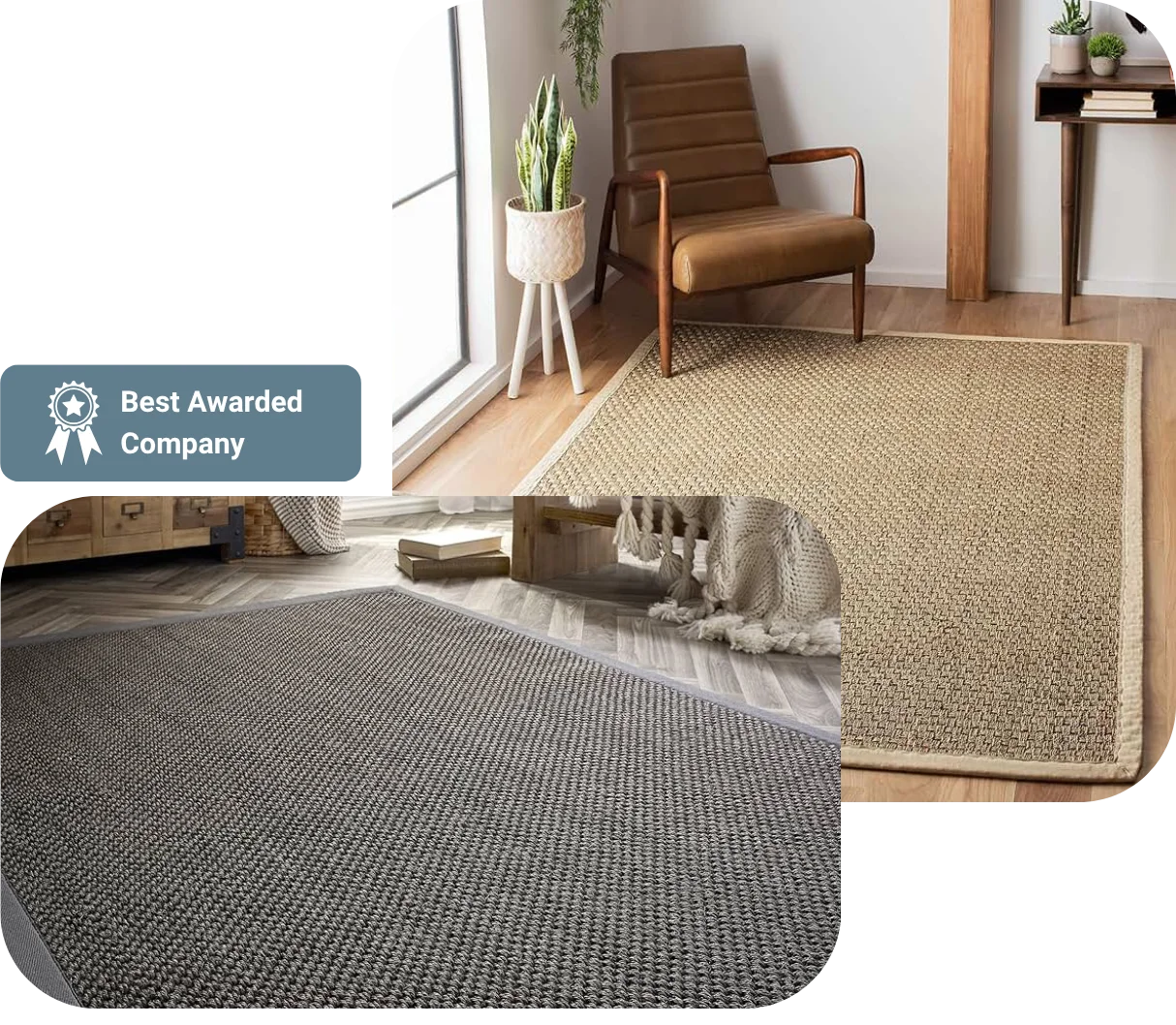 Long sisal runner rug in Dubai hallway