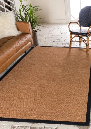 Neutral sisal area rug under table Dubai