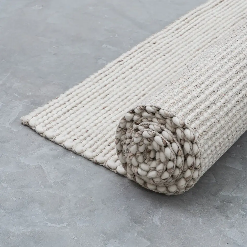 Space Modern & Luxury White Wool rug