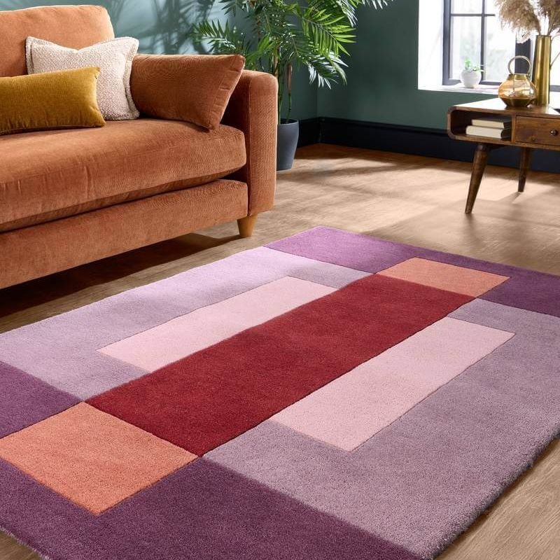 Hand-Carved Wool Block Rug