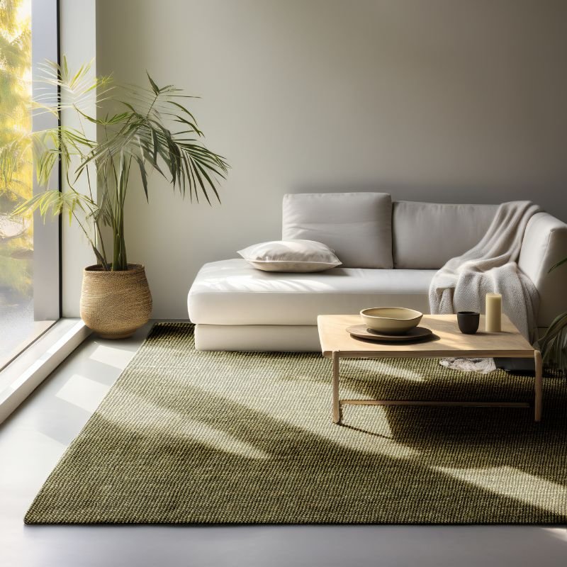 Handwoven Jute Green Rug