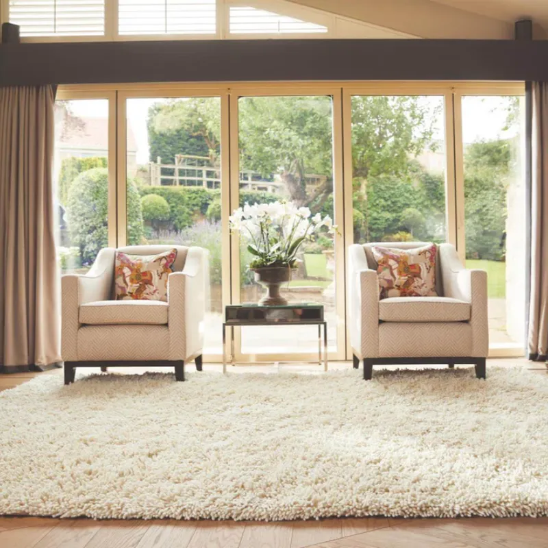 Imperial Ivory Shaggy Pile Wool Rug