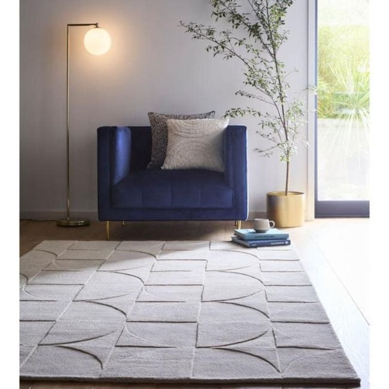 Penny Geometric Wool Cream Rug