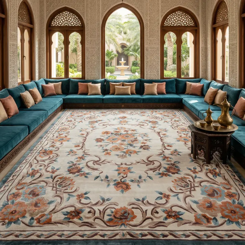 Floral Medallion Hand Tufted Rug