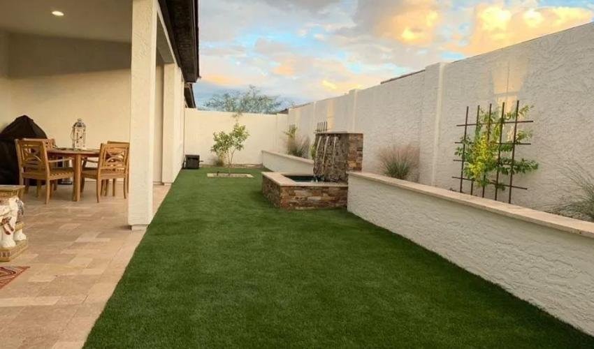 Artificial Grass With Water Feature