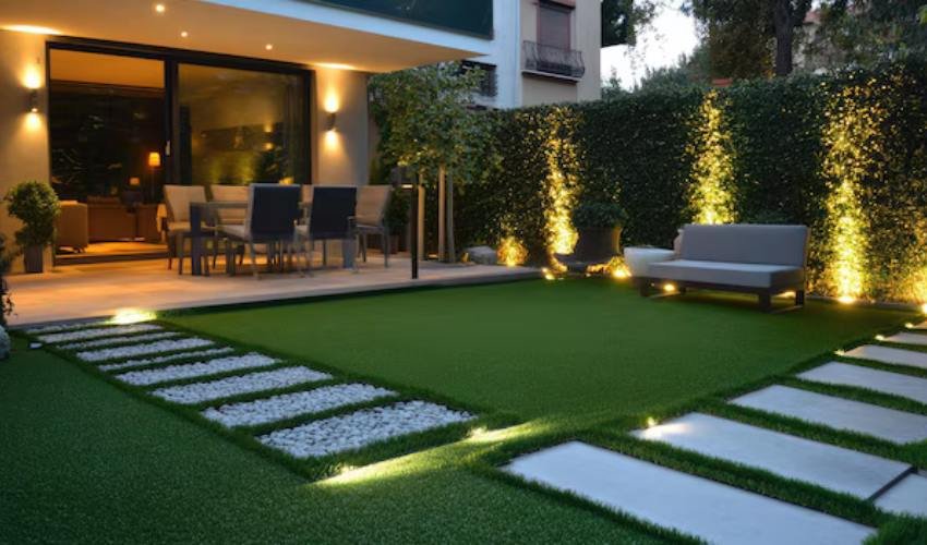 Artificial Grass with Lightning Steps