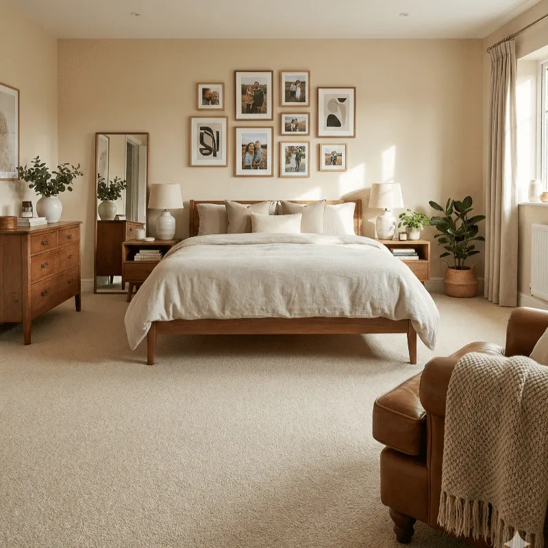 Warm Beige Saxony Deep Pile Carpet