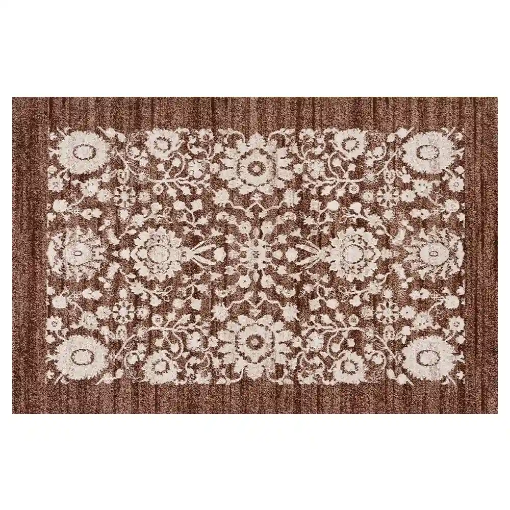 Kellan Distressed Floral Medallion Polypropylene Rug Dubai