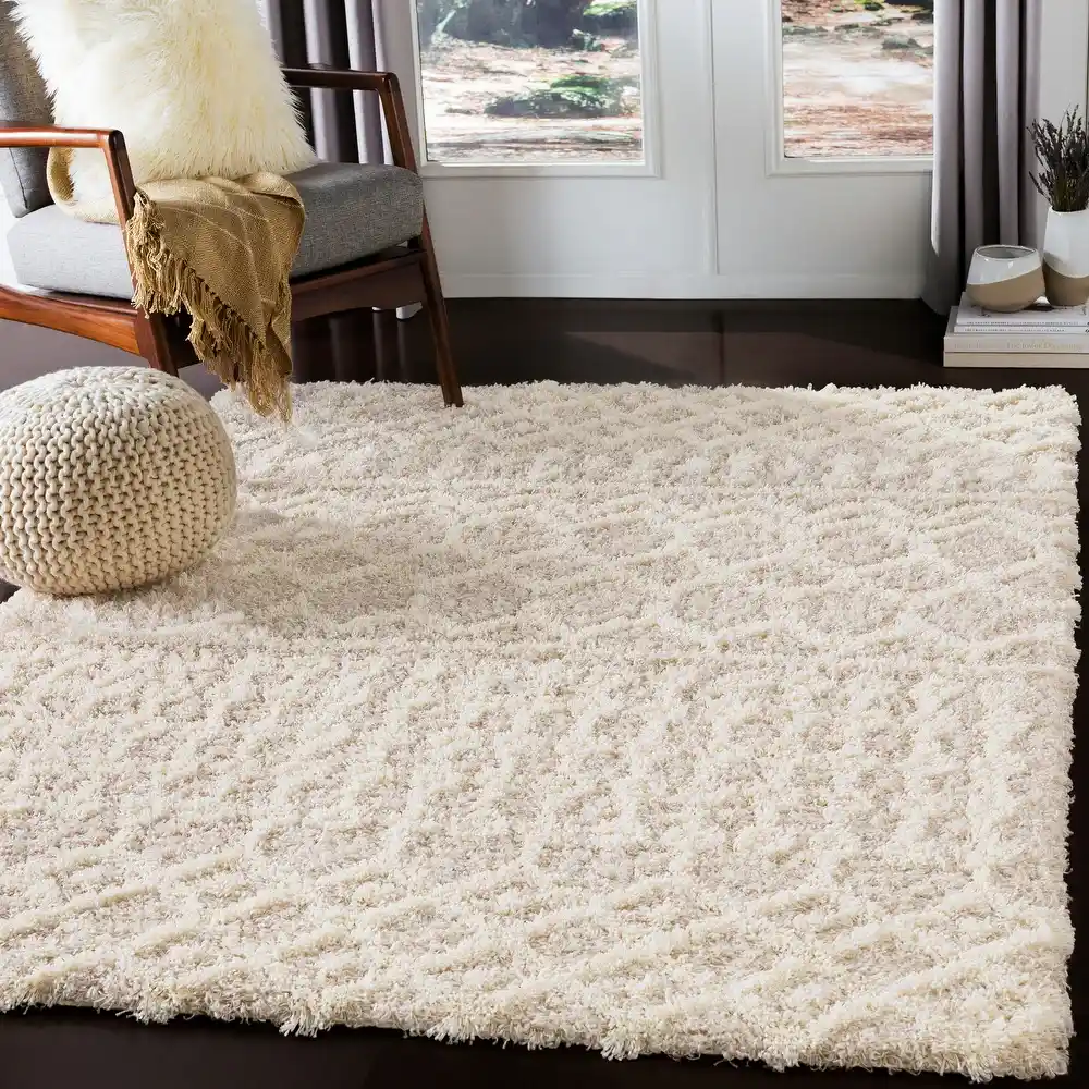 Livabliss Newton Geometric Moroccan Trellis Shag Area Rug