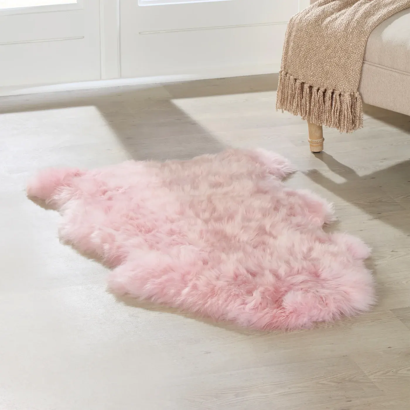Blush Pink Sheepskin Rug