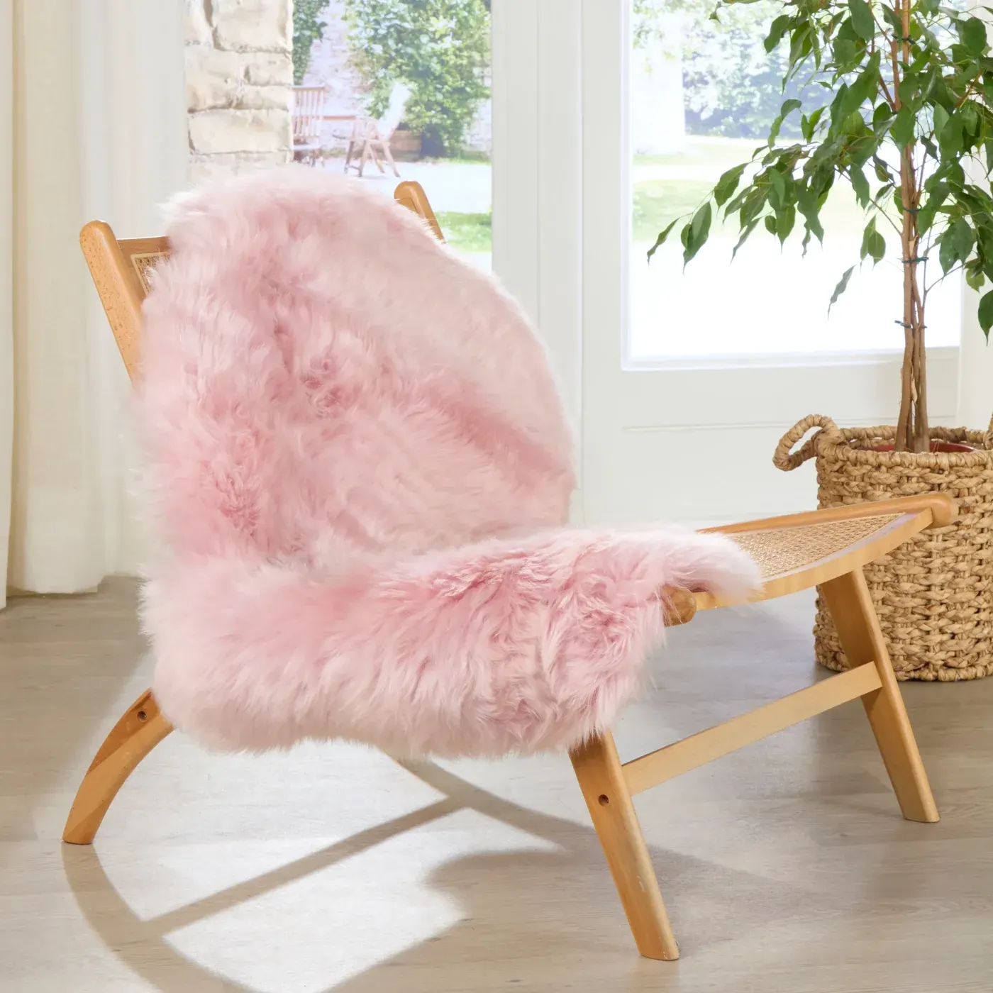 Blush Pink Sheepskin Rug