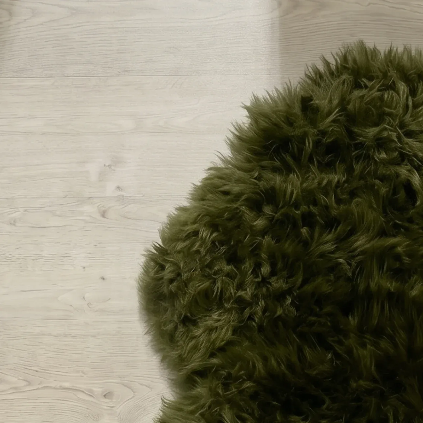 Double Olive Green Sheepskin Rug