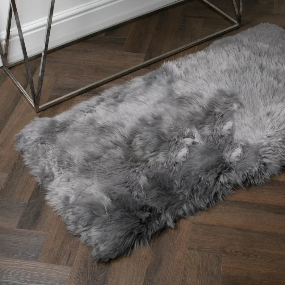 Grey Rectangle Sheepskin Rug