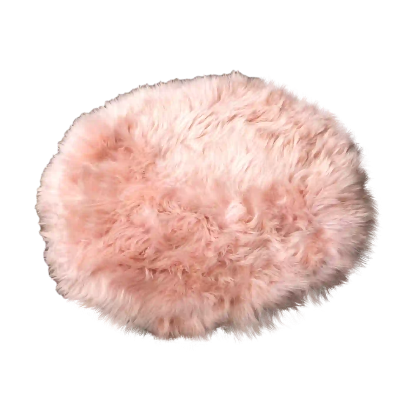 Pink Round Sheepskin Rug